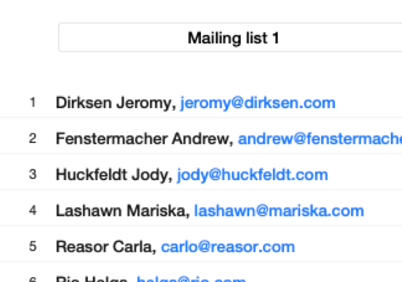 vbook v5 - contacts - mailinglist