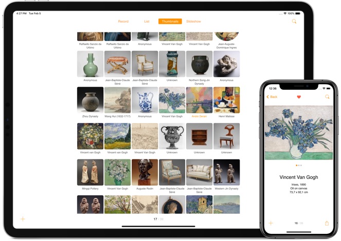 vCollection for iPad and iPhone