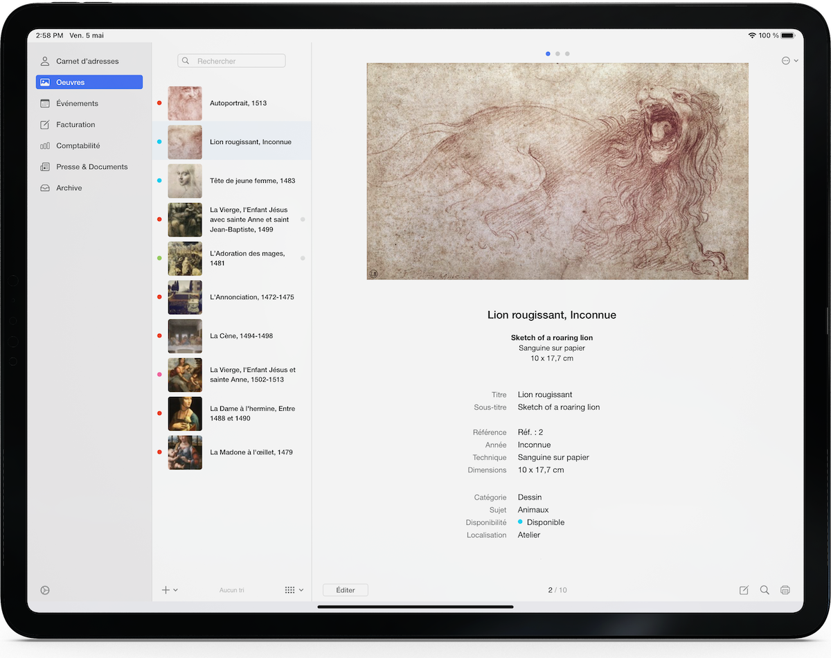 vBook v5 sur iPad Pro