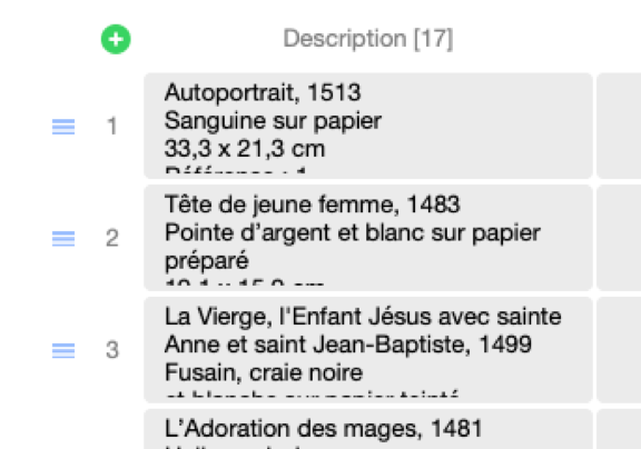 vBook v5 - Modification de l’ordre des oeuvres par glisser/déposer